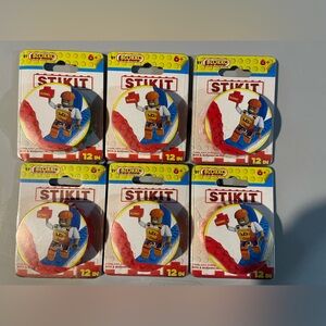 6 Packs BLOKKO (Lego type) STIKIT Building Blocks Tape 12 in. Red Orange Green
